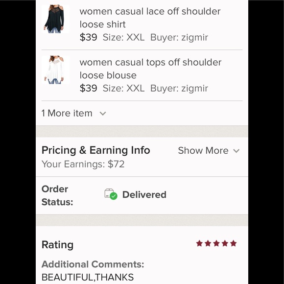 women casual lace off shoulder loose shirt - Picture 5 of 5